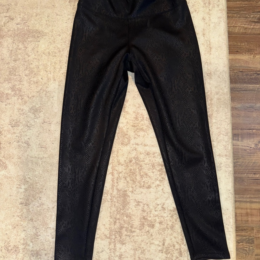 Express Black Snakeskin Leggings